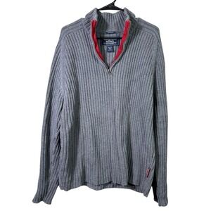 Vintage Y2K Abercrombie & Fitch Muscle Ribbed Quarter Zip Sweater Gray XL Preppy